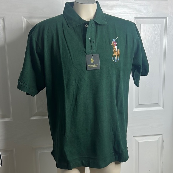 Polo By Ralph Lauren Green The Mesh Shirt 4 New Polo Large Horse - Picture 1 of 4